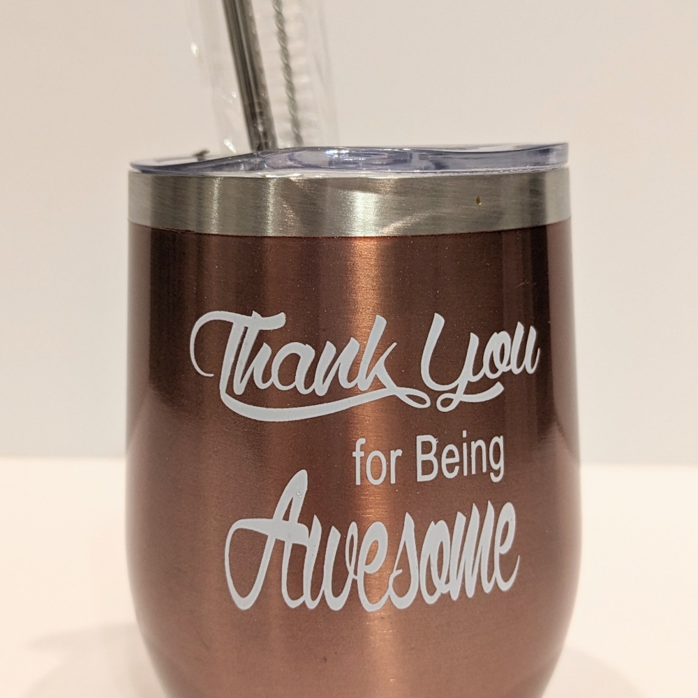 "Thank You For Being Awesome" Rose Gold Tumbler